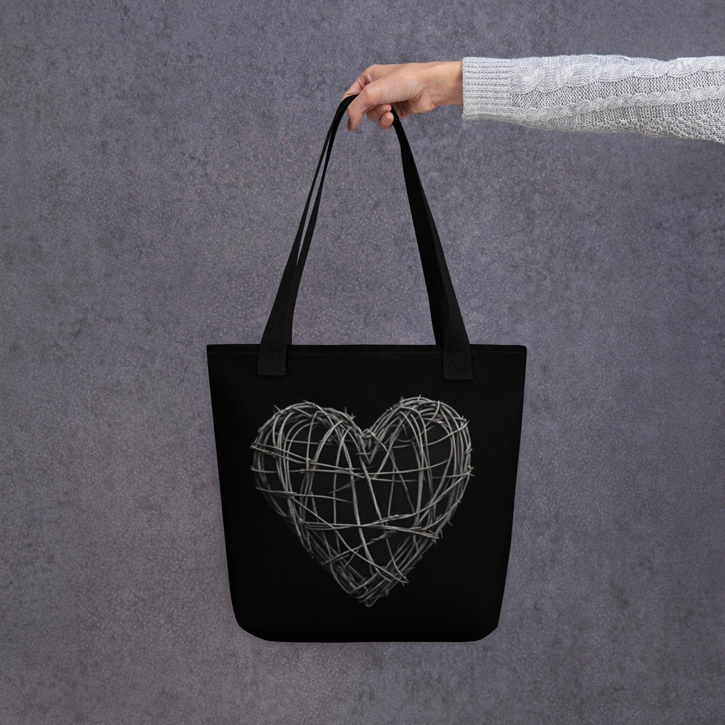 BARBED WIRE HEART TOTE BAG