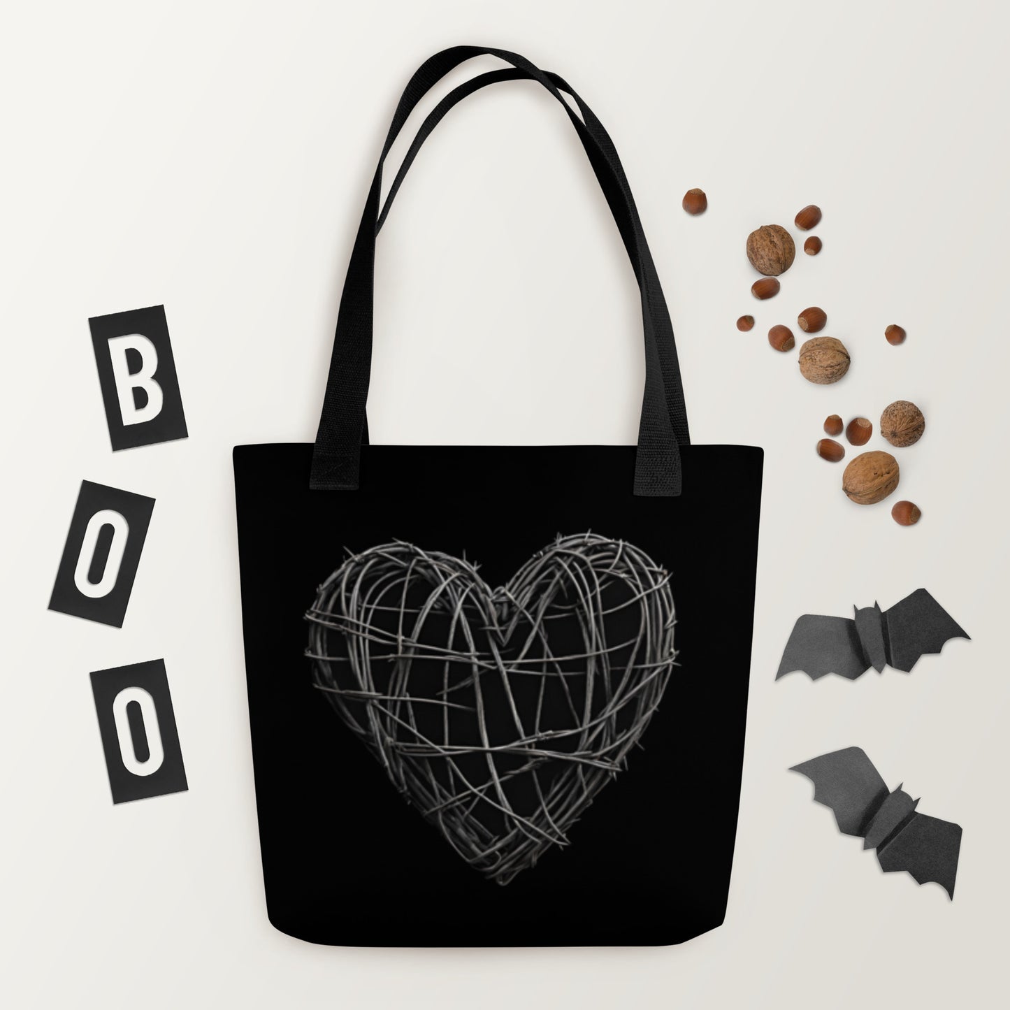 BARBED WIRE HEART TOTE BAG