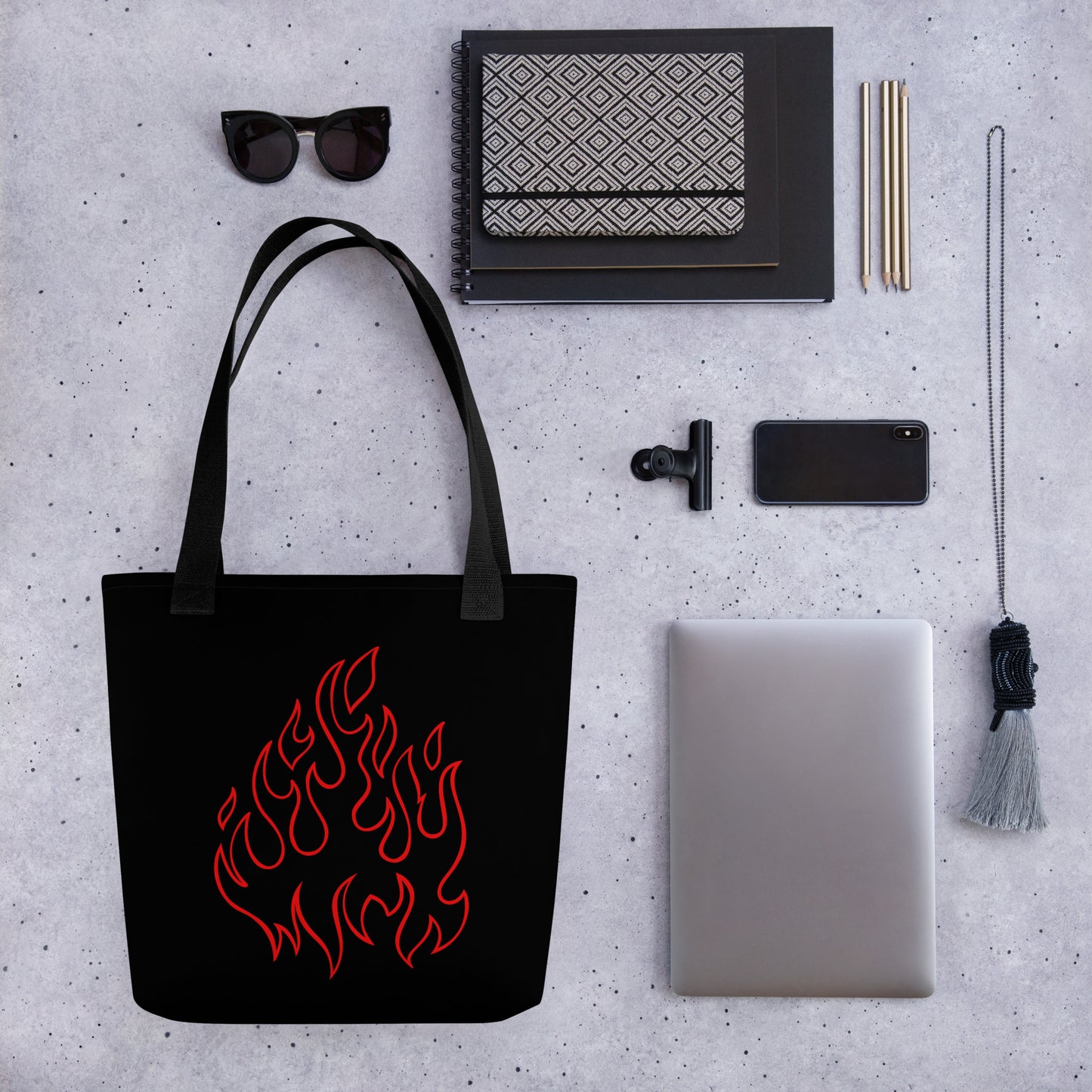 RED FLAMES TOTE BAG