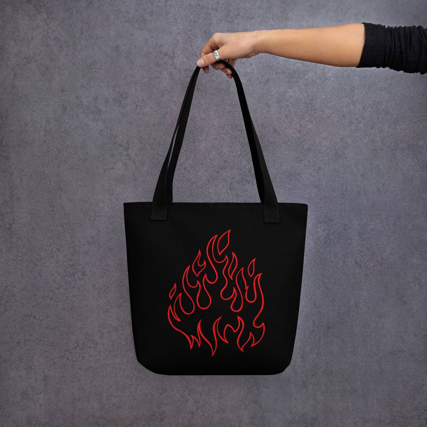 RED FLAMES TOTE BAG