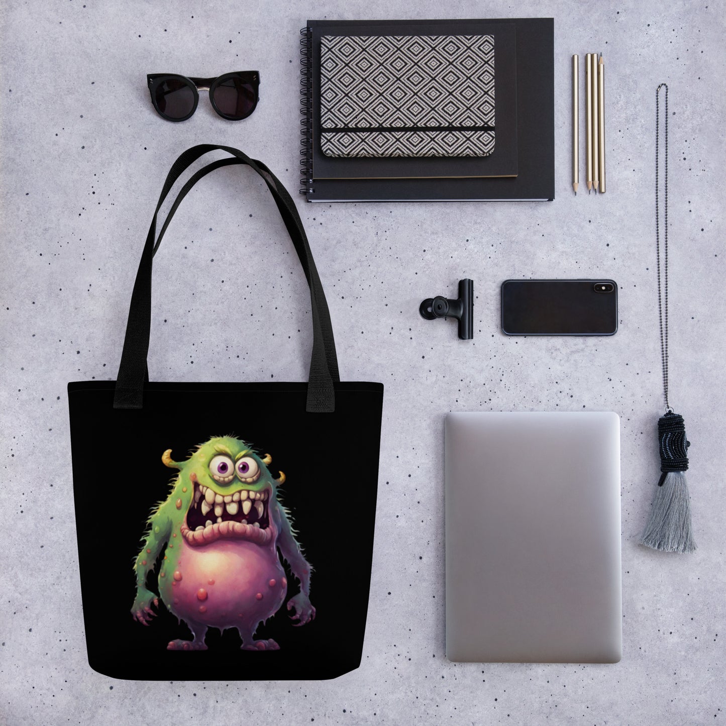 GREEN MONSTER TOTE BAG