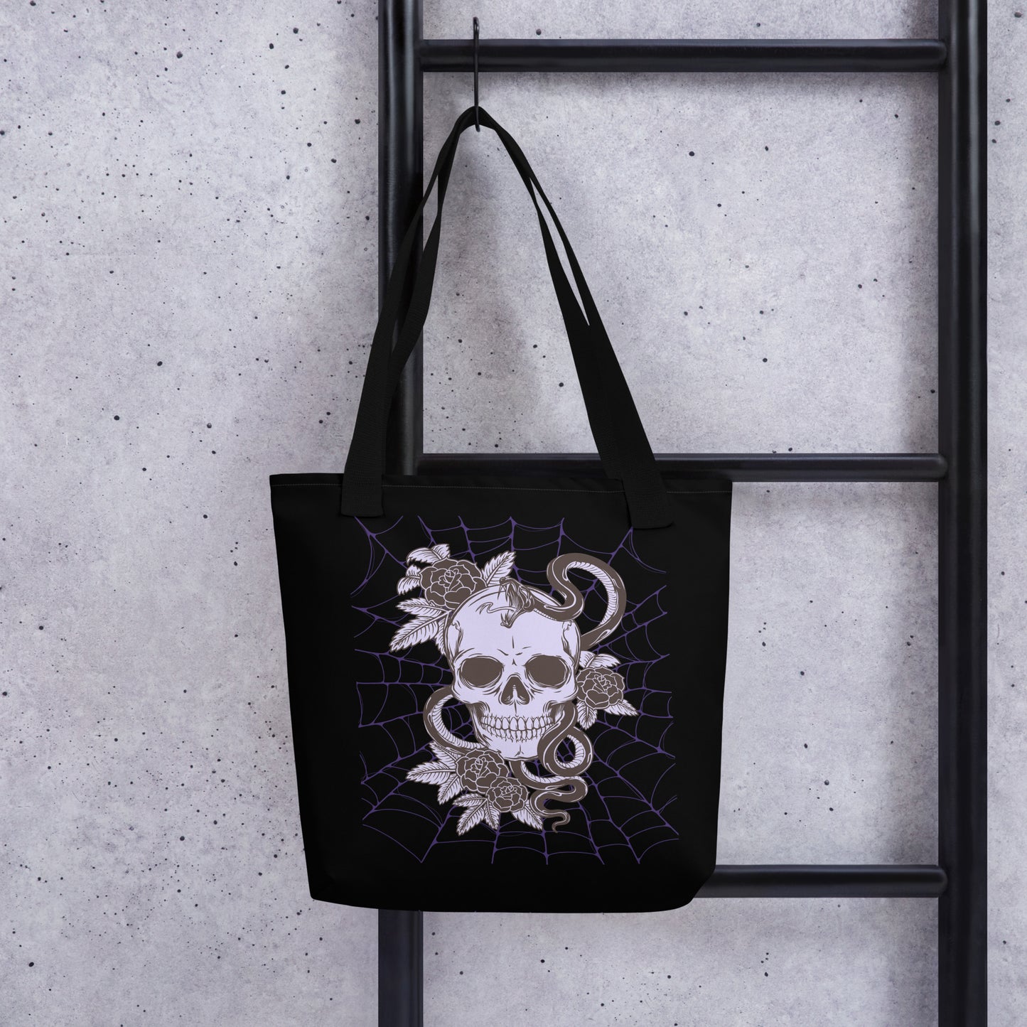 PURPLE SKULL & SNAKE TOTE BAG