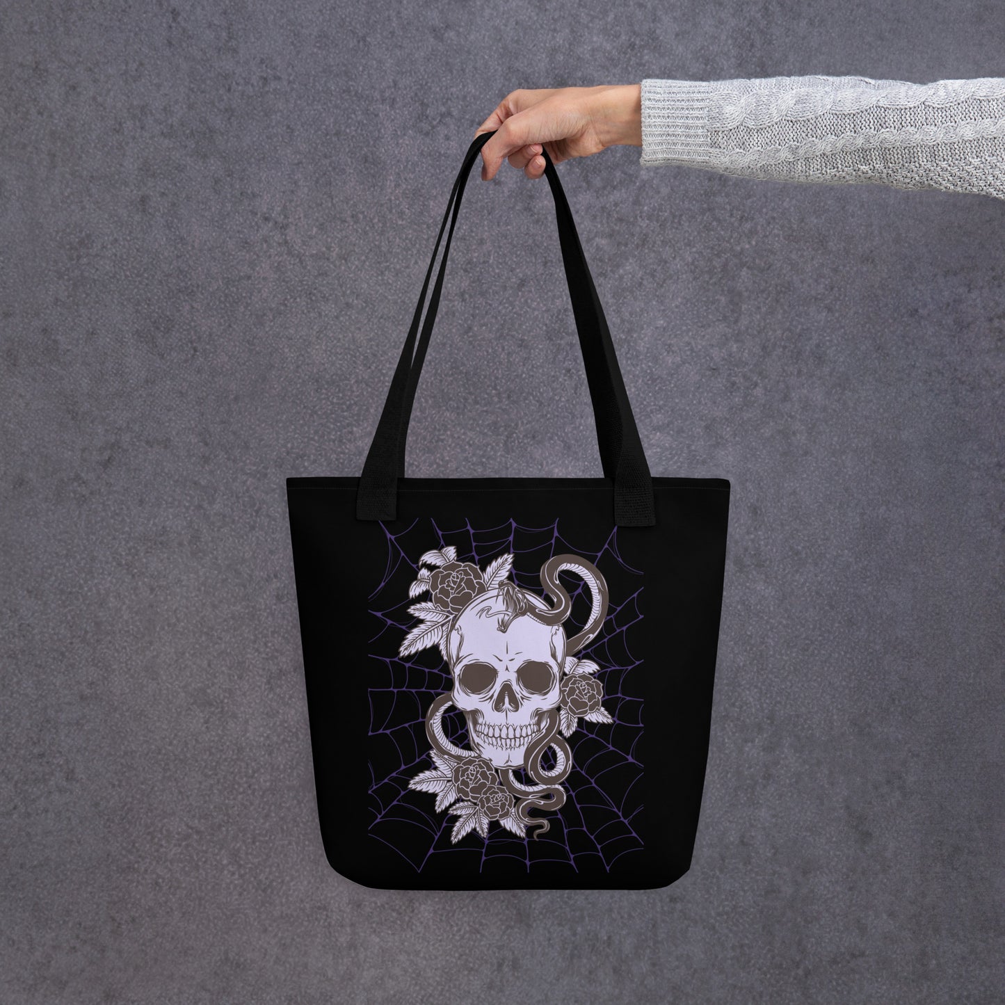 PURPLE SKULL & SNAKE TOTE BAG