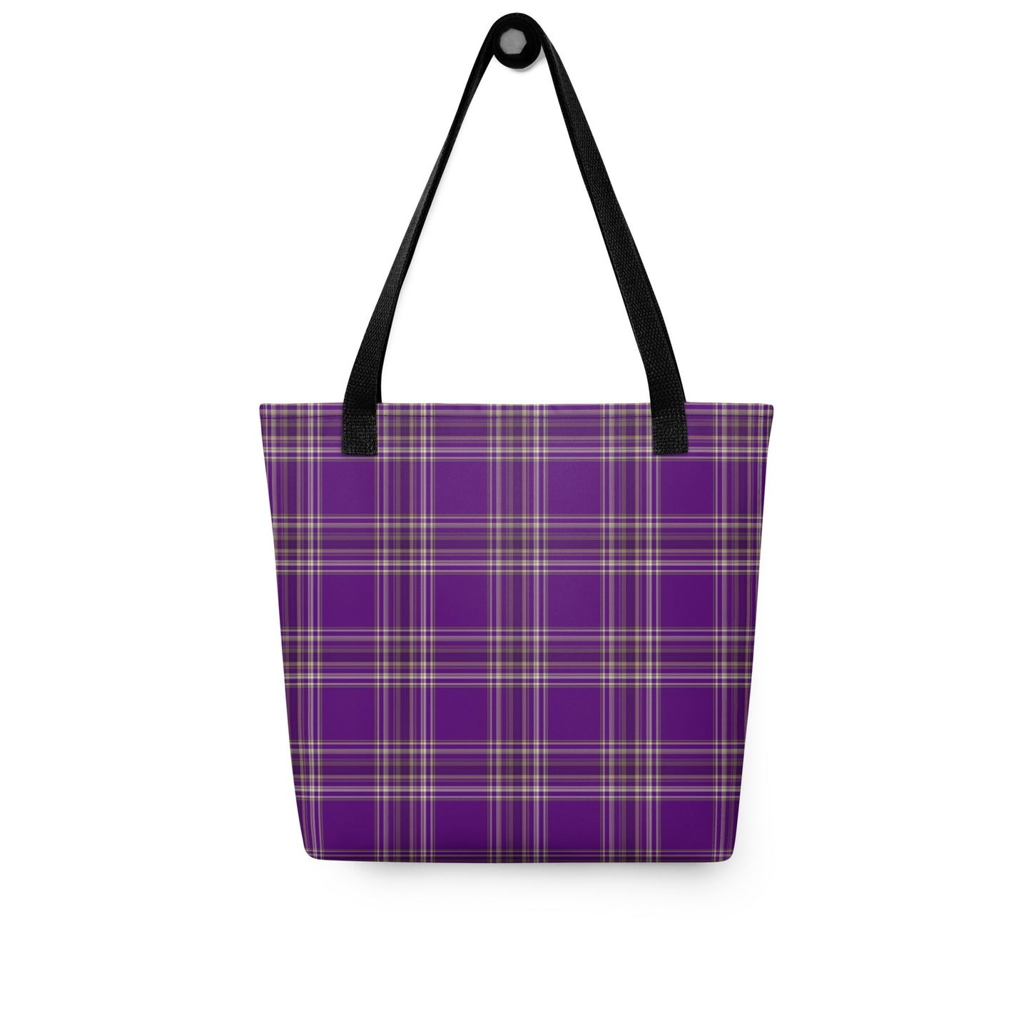 PURPLE PLAID TOTE BAG