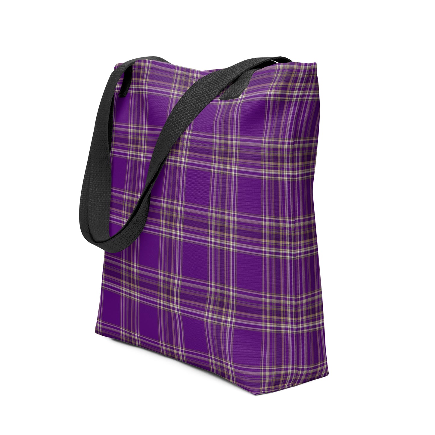 PURPLE PLAID TOTE BAG
