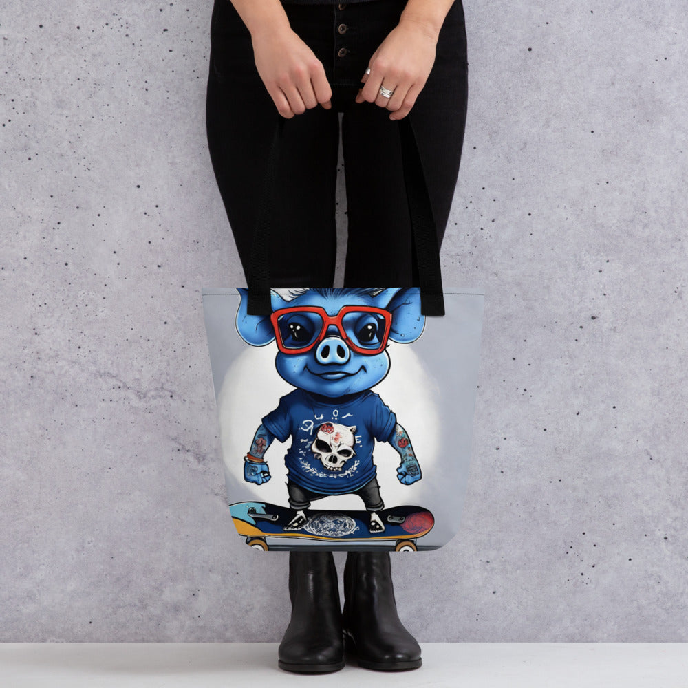 BLUE PIG TOTE BAG