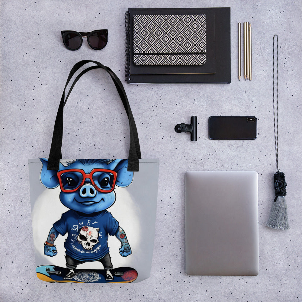BLUE PIG TOTE BAG