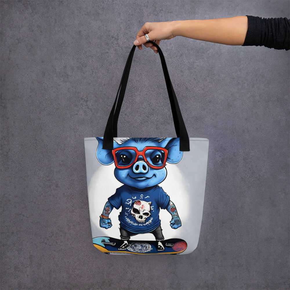 BLUE PIG TOTE BAG
