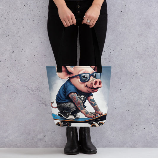 SKATER PUNK PIG TOTE BAG
