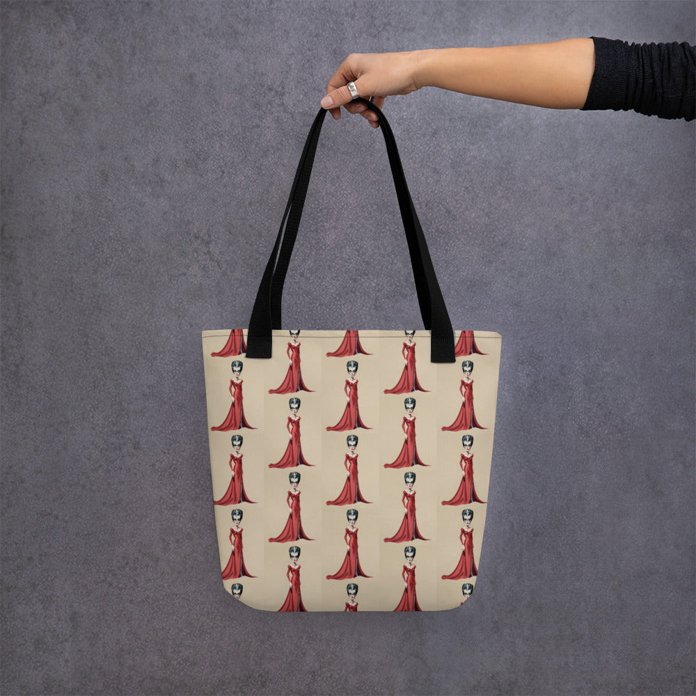 LADY IN RED TOTE BAG