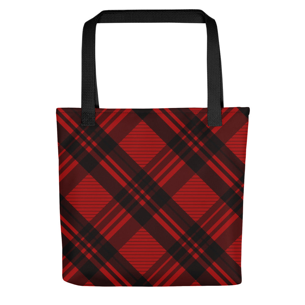 RED PLAID TOTE BAG