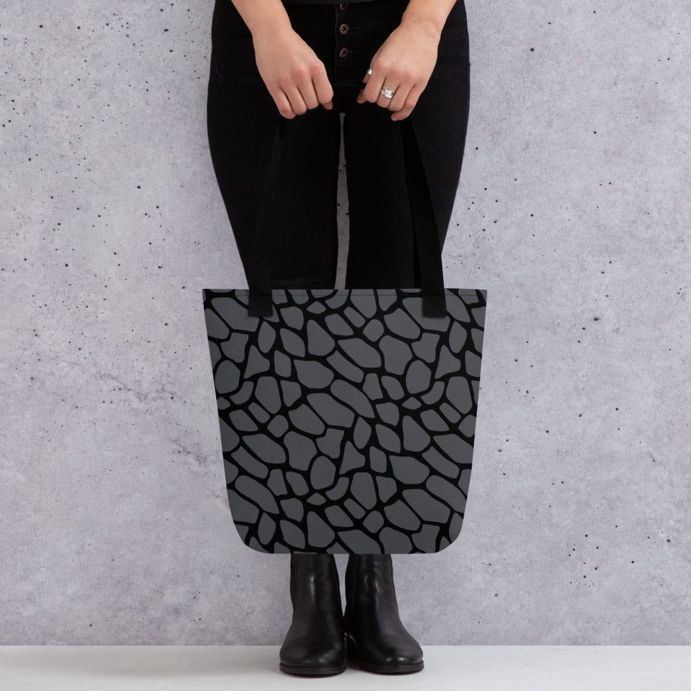 GRAY SNAKESKIN TOTE BAG