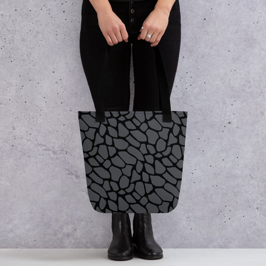 GRAY SNAKESKIN TOTE BAG