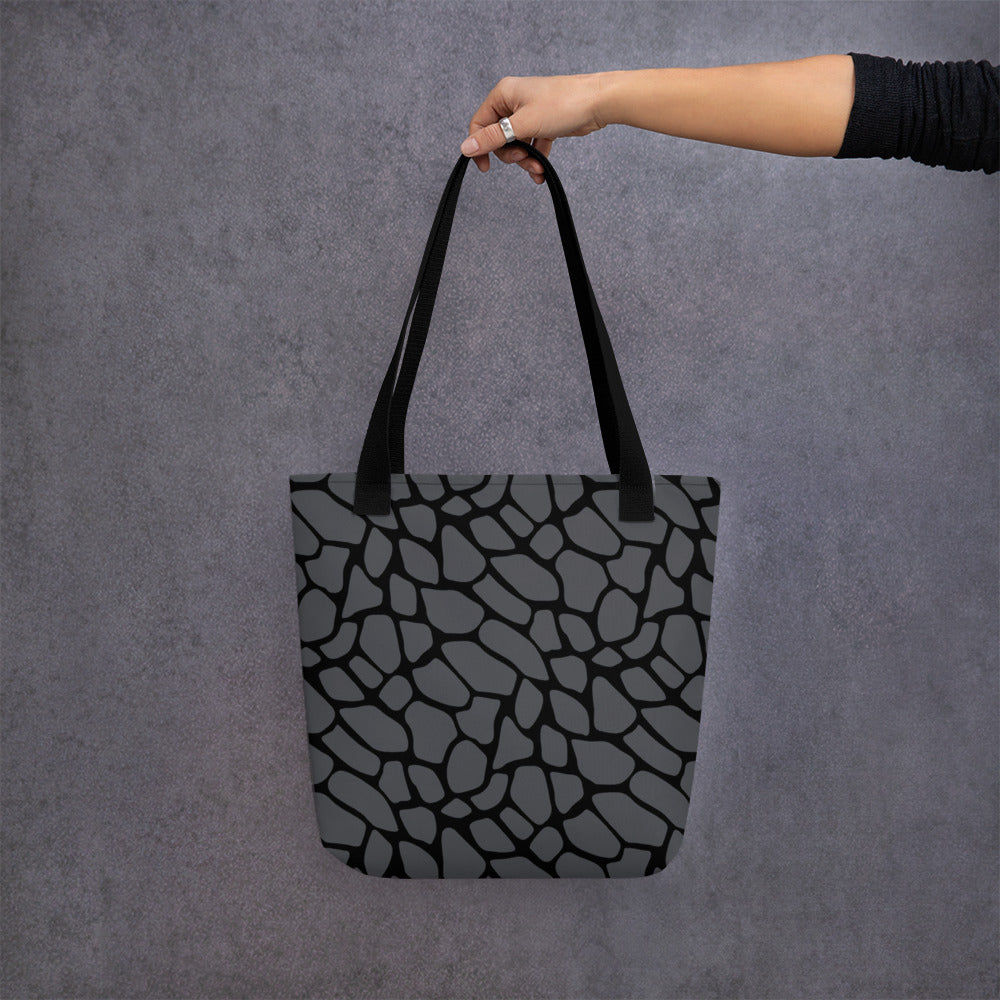 GRAY SNAKESKIN TOTE BAG