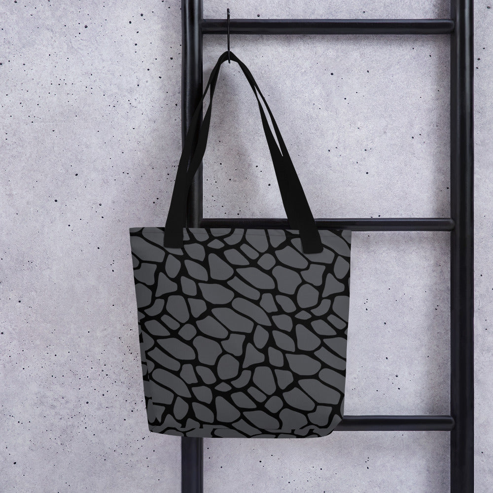 GRAY SNAKESKIN TOTE BAG