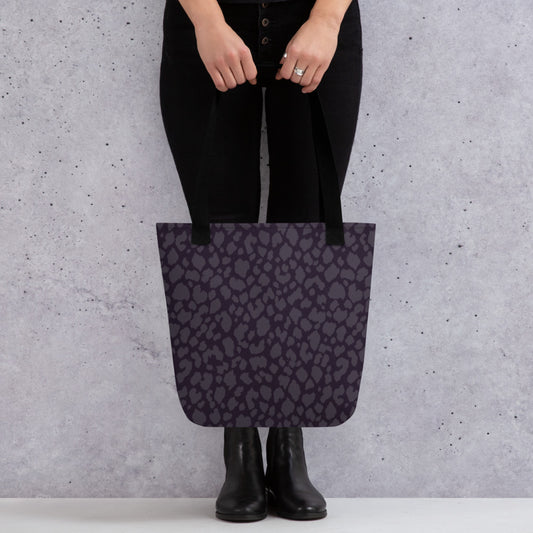 BLACK LEAOPARD TOTE BAG