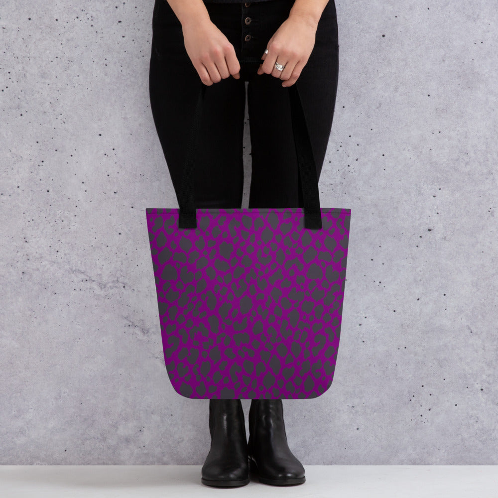 PURPLE LEOPARD TOTE BAG