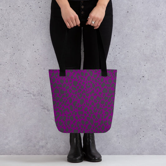 PURPLE LEOPARD TOTE BAG