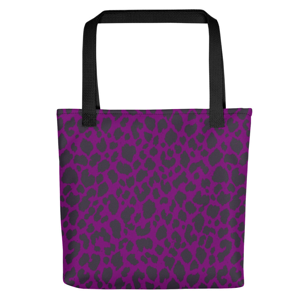 PURPLE LEOPARD TOTE BAG