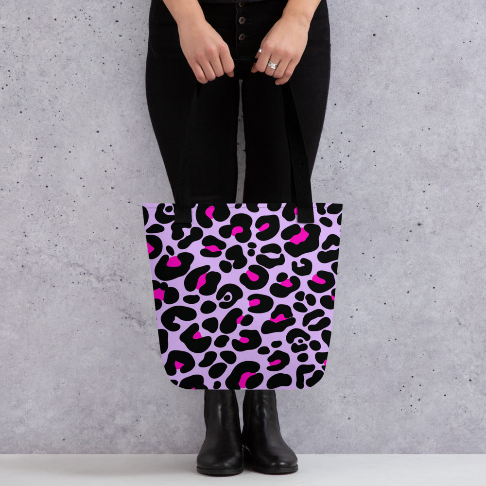 PINK & PURPLE LEOPARD TOTE BAG