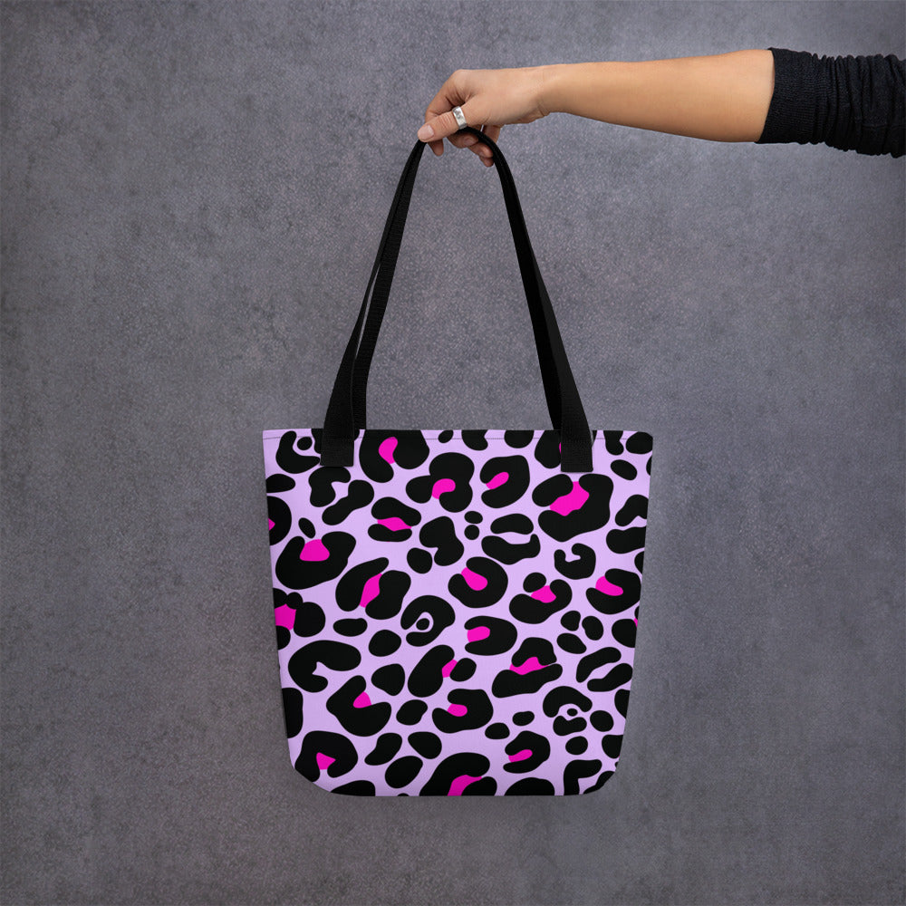 PINK & PURPLE LEOPARD TOTE BAG