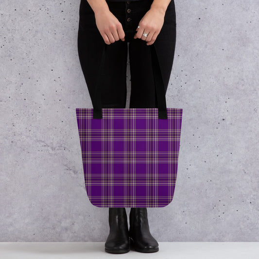 PURPLE PLAID TOTE BAG