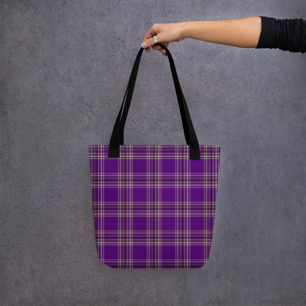 PURPLE PLAID TOTE BAG