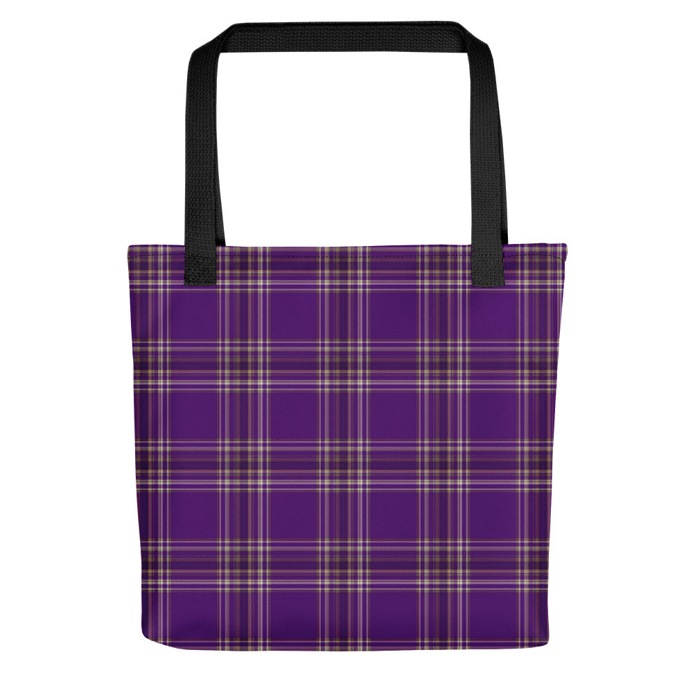 PURPLE PLAID TOTE BAG