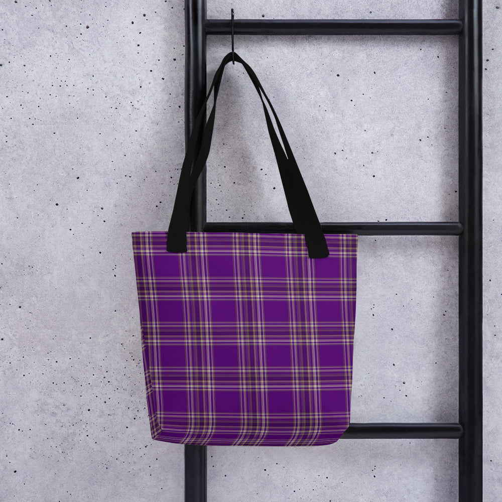 PURPLE PLAID TOTE BAG
