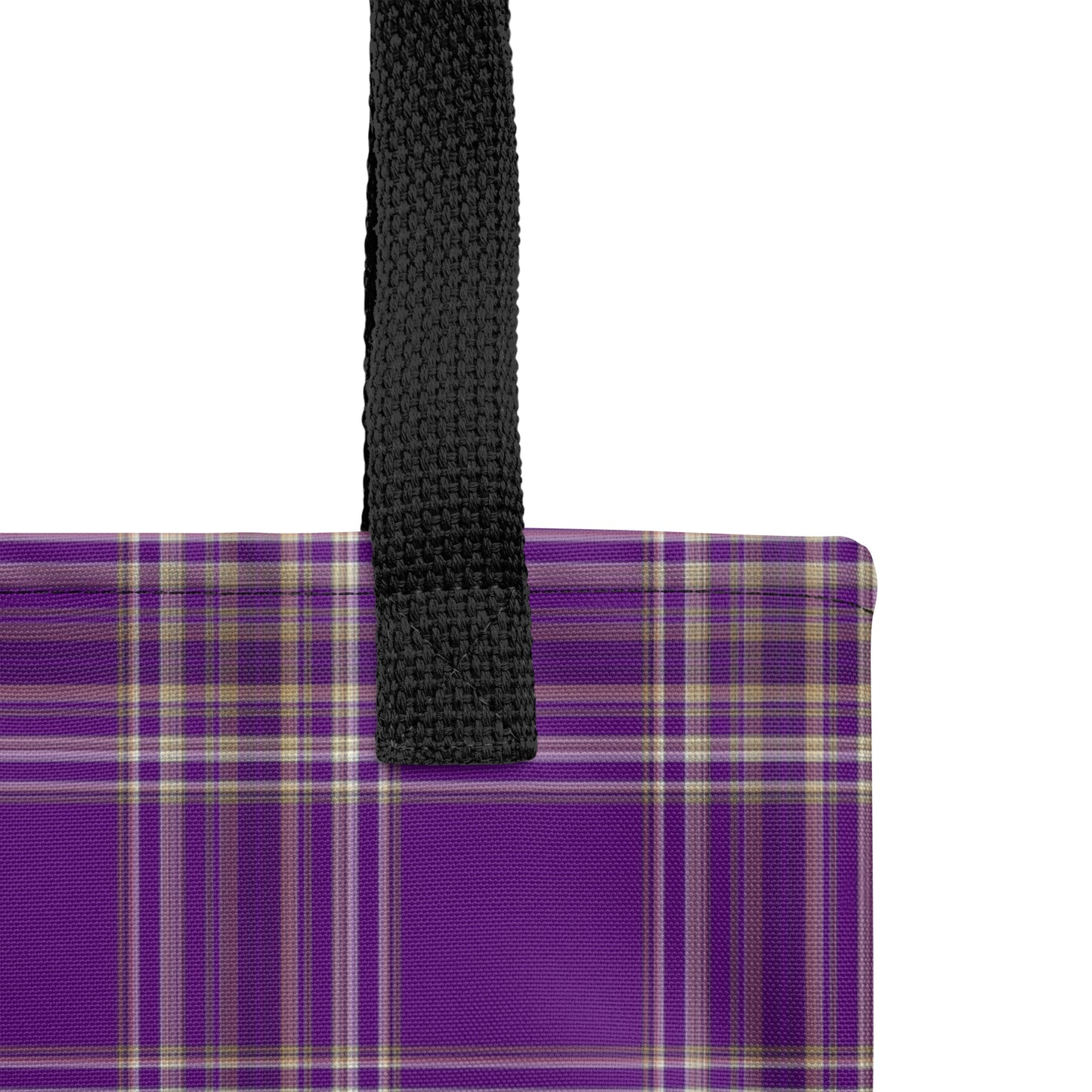 PURPLE PLAID TOTE BAG