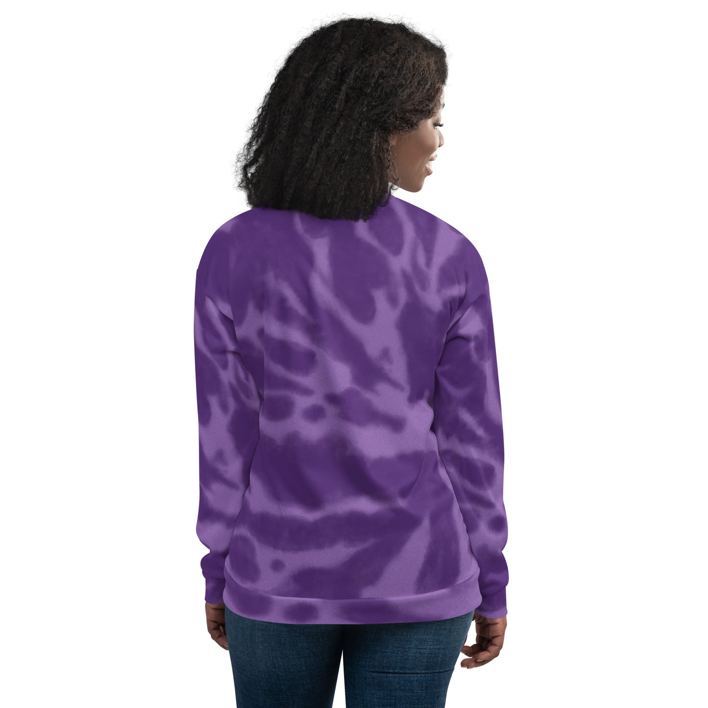 PURPLE TIE DYE UNISEX BOMBER JACKET