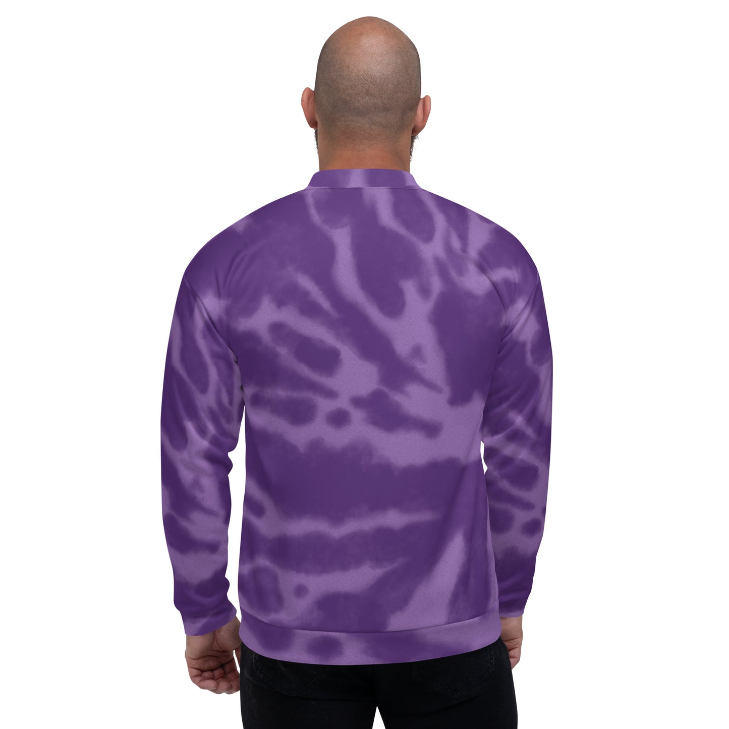 PURPLE TIE DYE UNISEX BOMBER JACKET