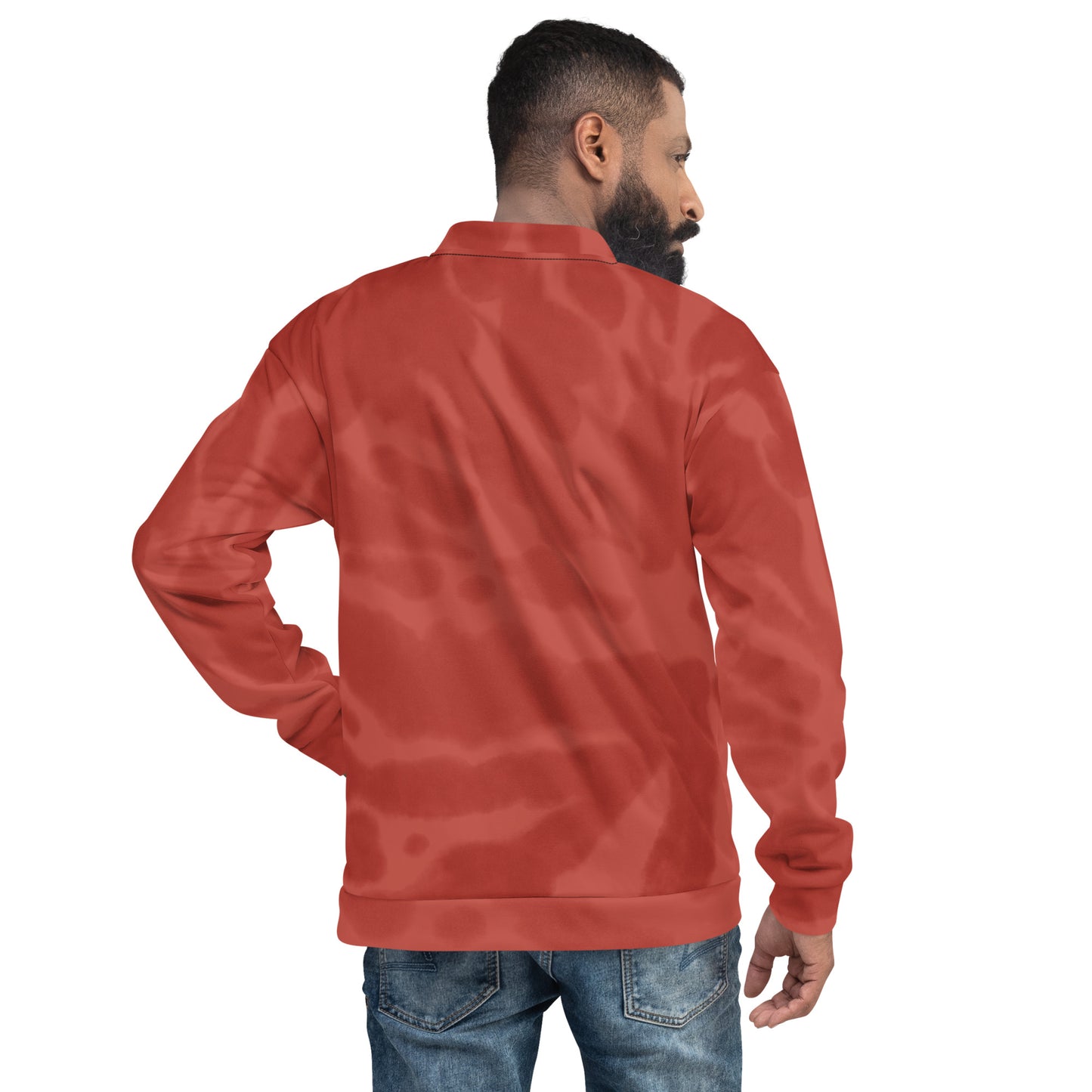 RED TIE DYE UNISEX BOMBER JACKET