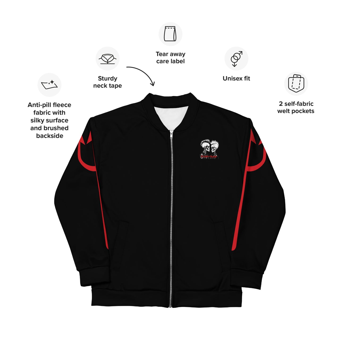 RED DEVIL UNISEX BOMBER JACKET