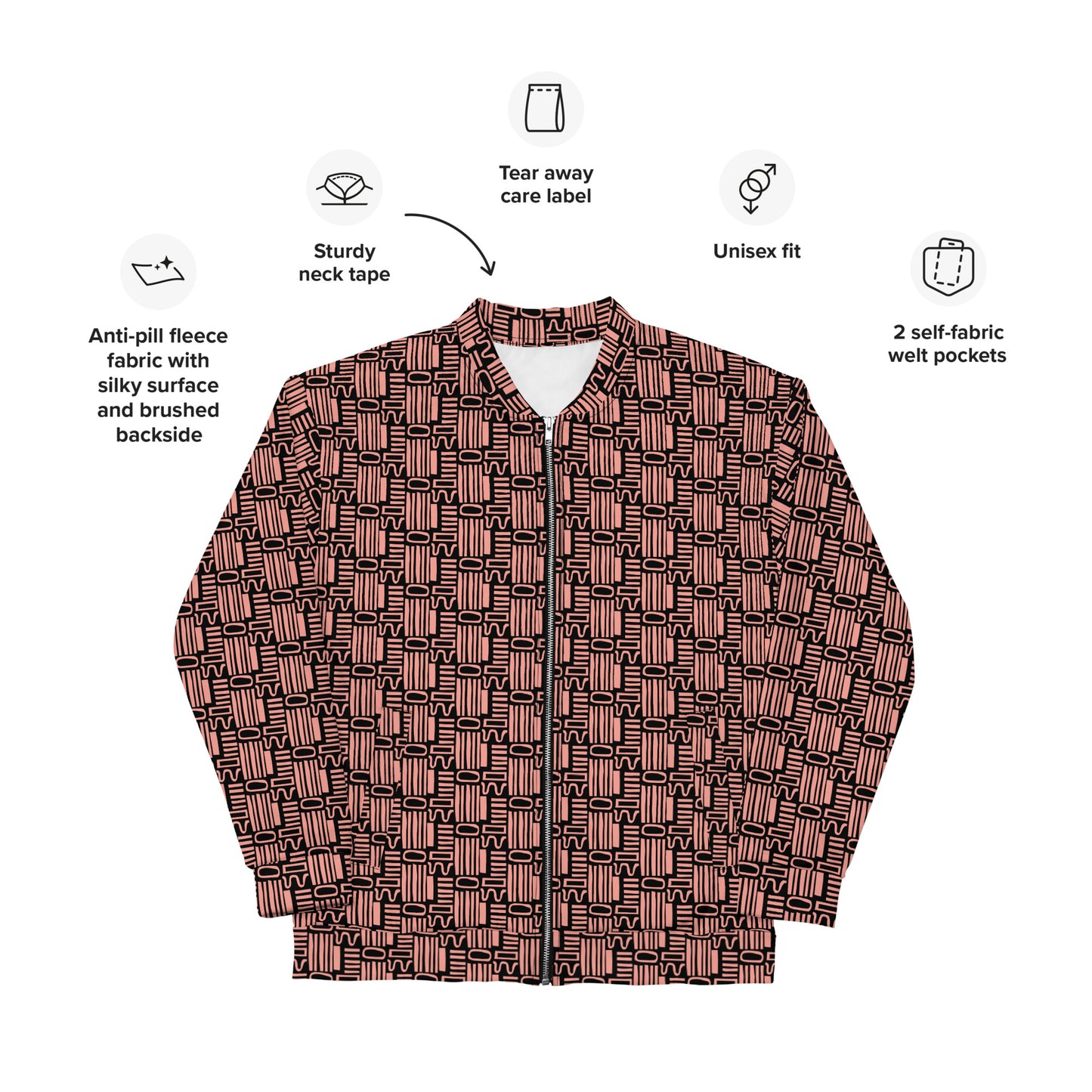 GEO RUST UNISEX BOMBER JACKET