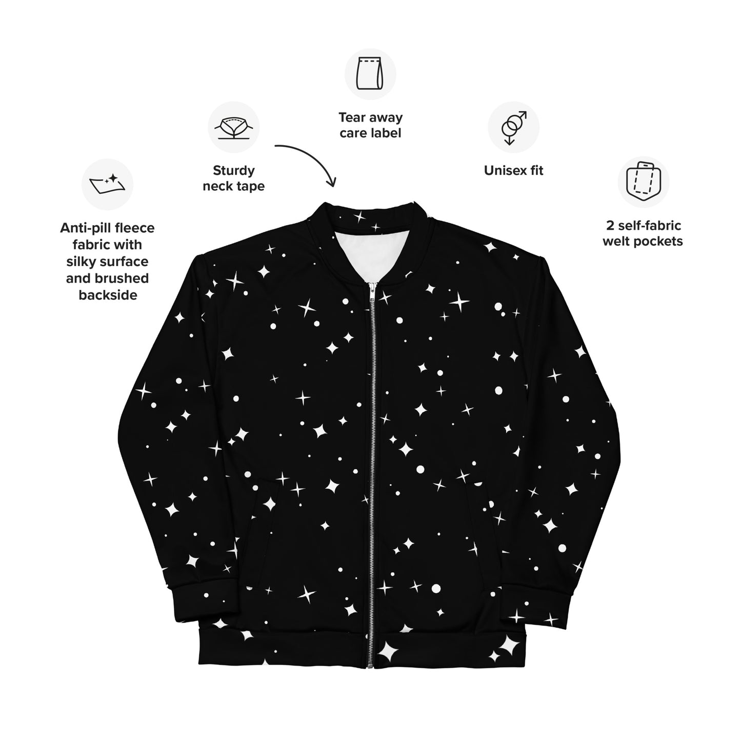 STARS UNISEX BOMBER JACKET