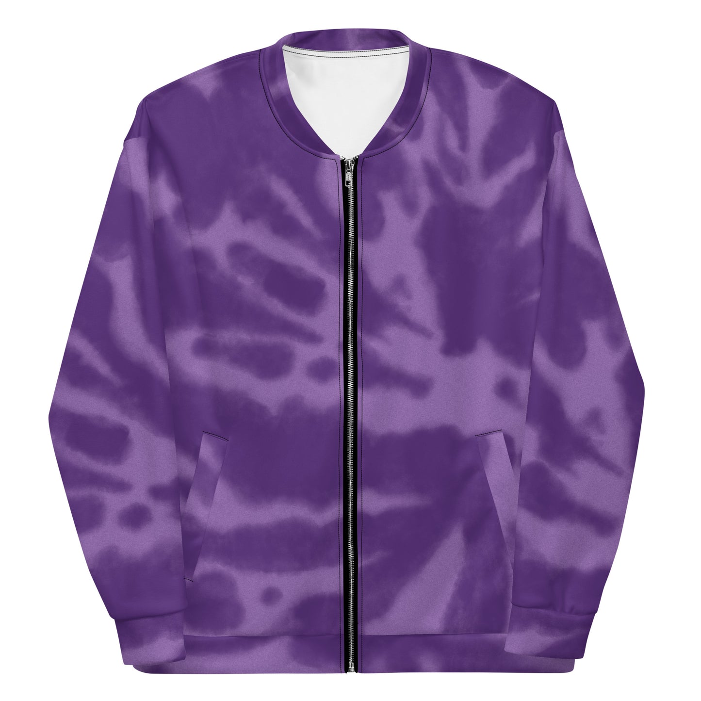 PURPLE TIE DYE UNISEX BOMBER JACKET