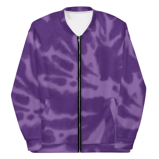PURPLE TIE DYE UNISEX BOMBER JACKET