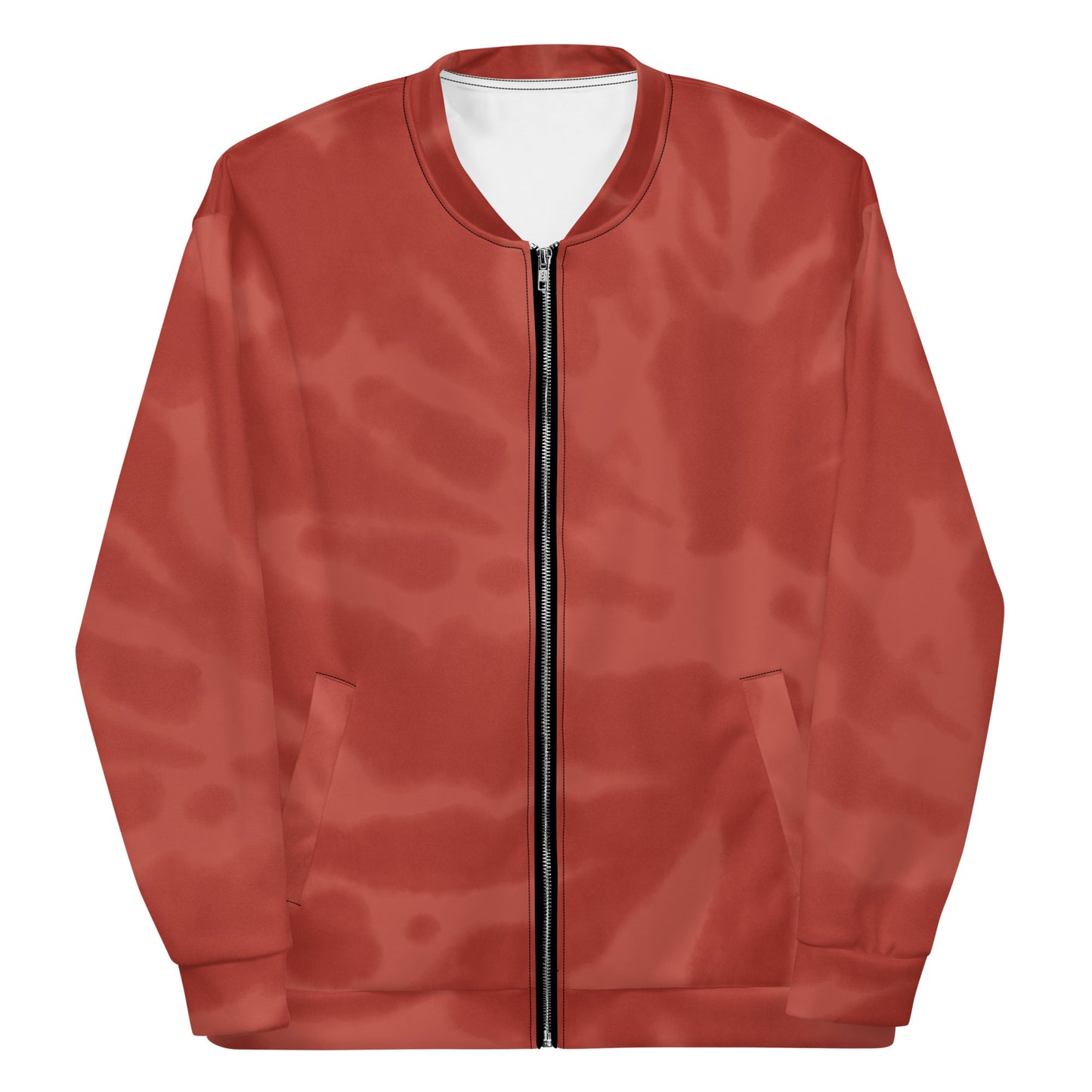 RED TIE DYE UNISEX BOMBER JACKET