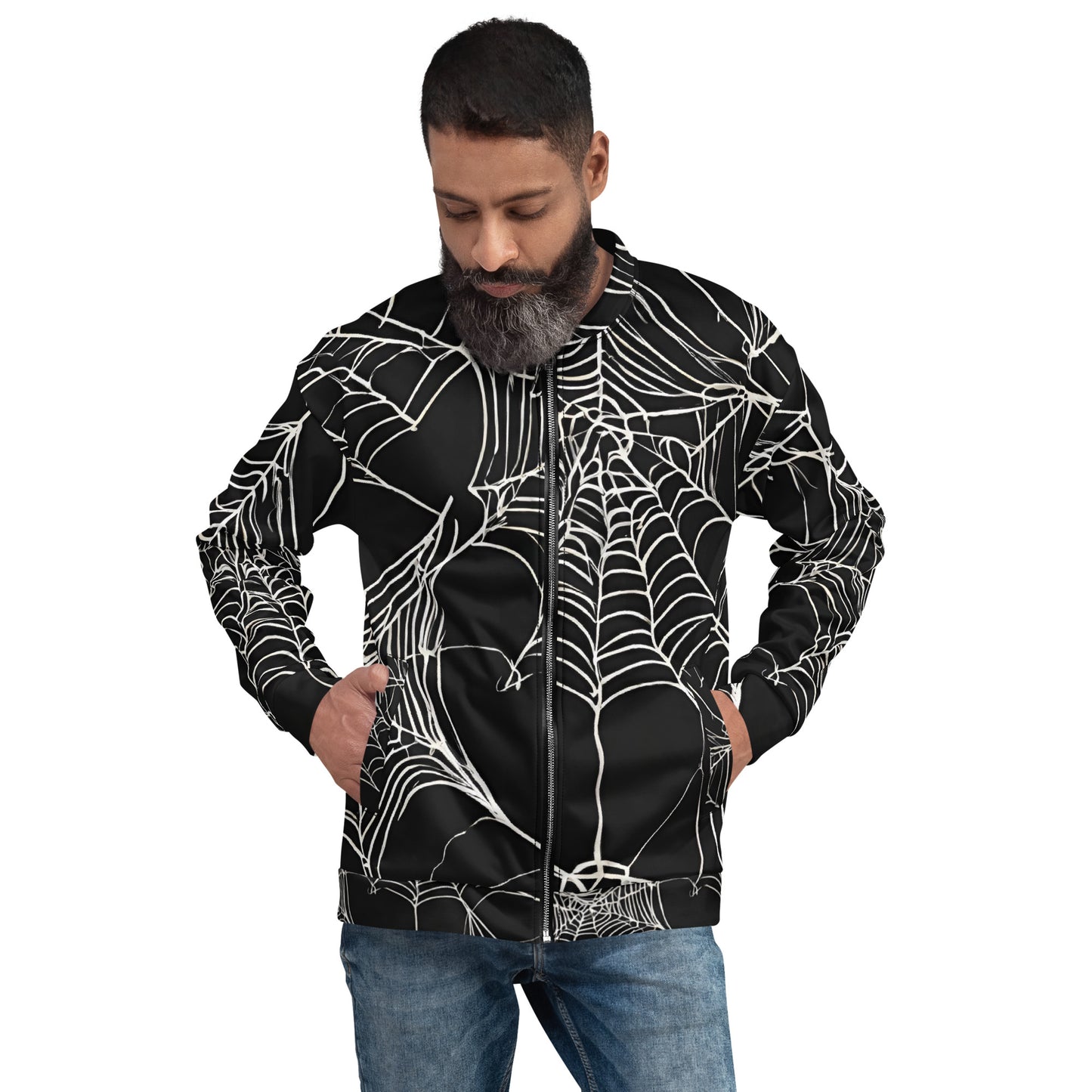 WEB OF LIES UNISEX BOMBER JACKET