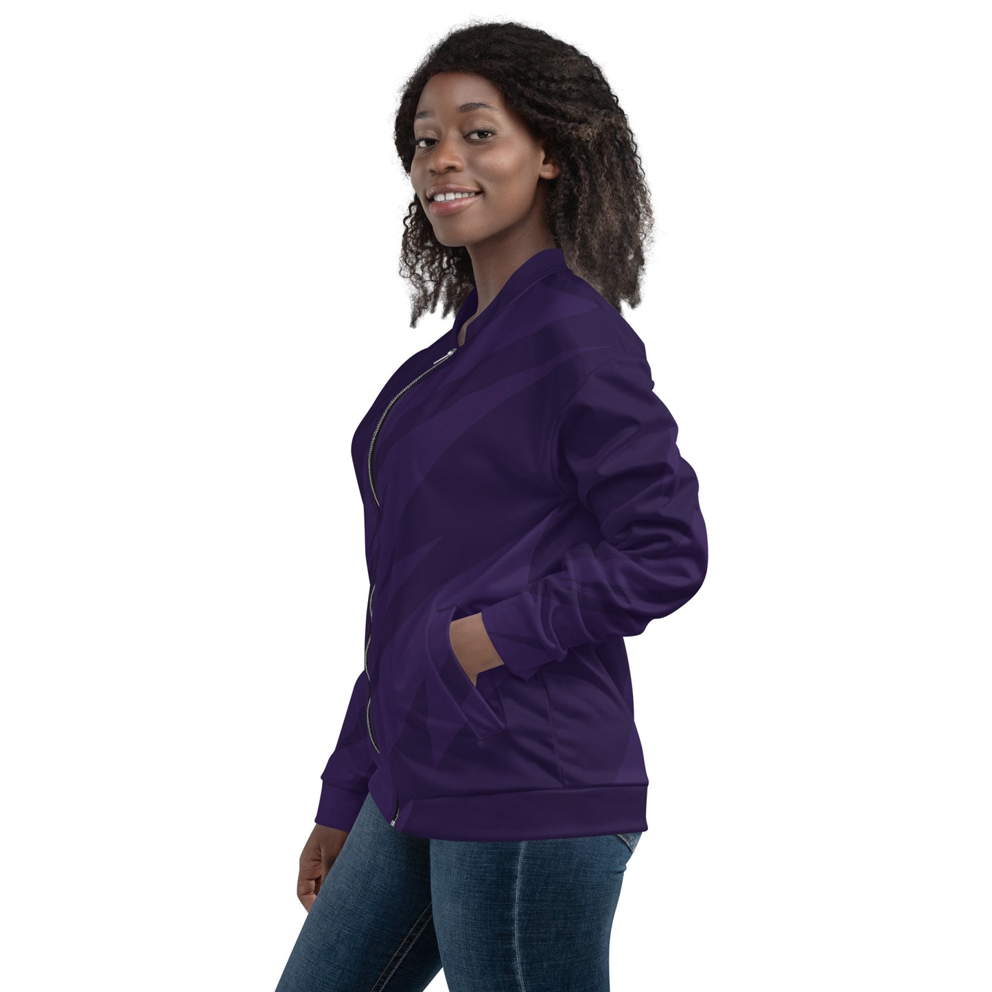PURPLE BOLT UNISEX BOMBER JACKET