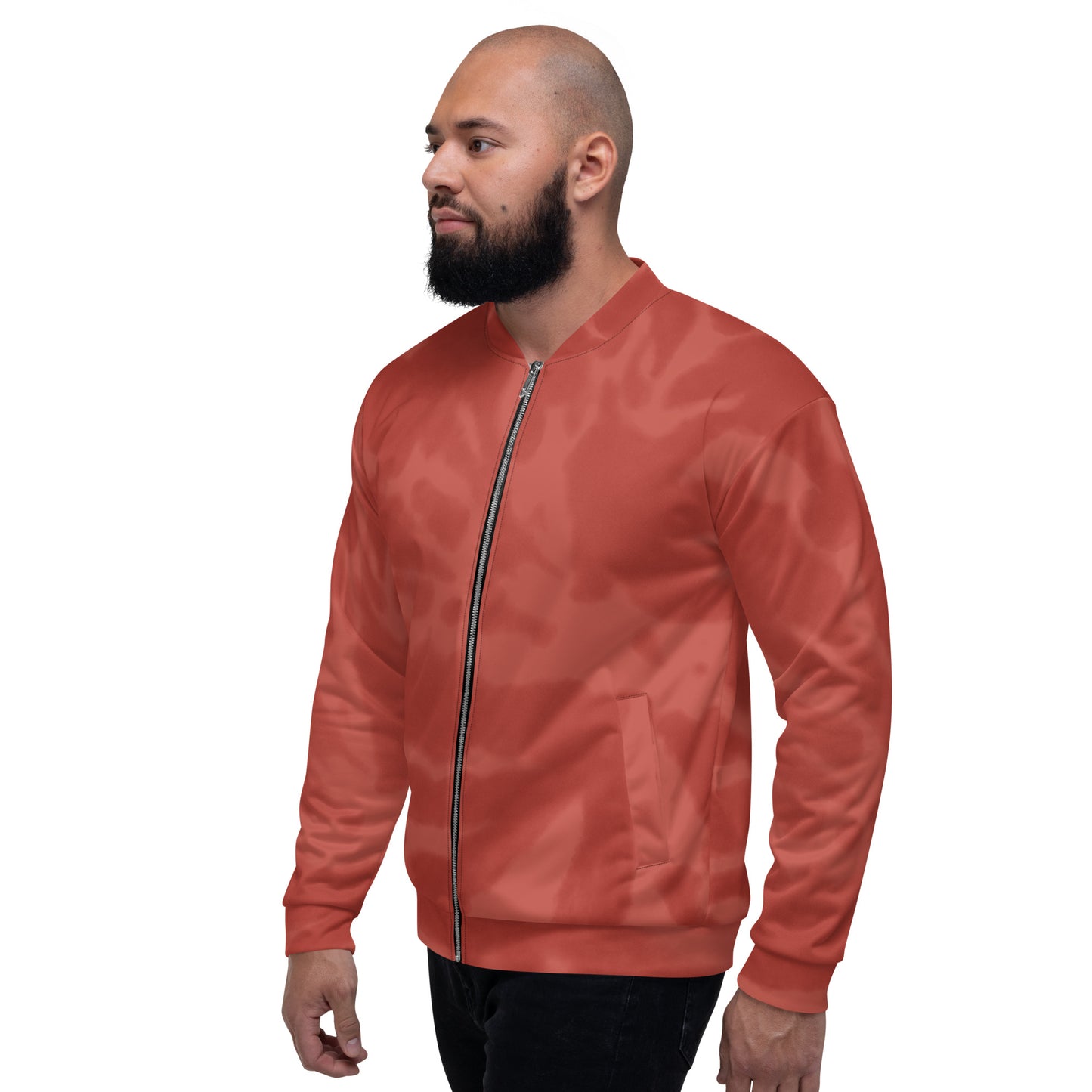 RED TIE DYE UNISEX BOMBER JACKET