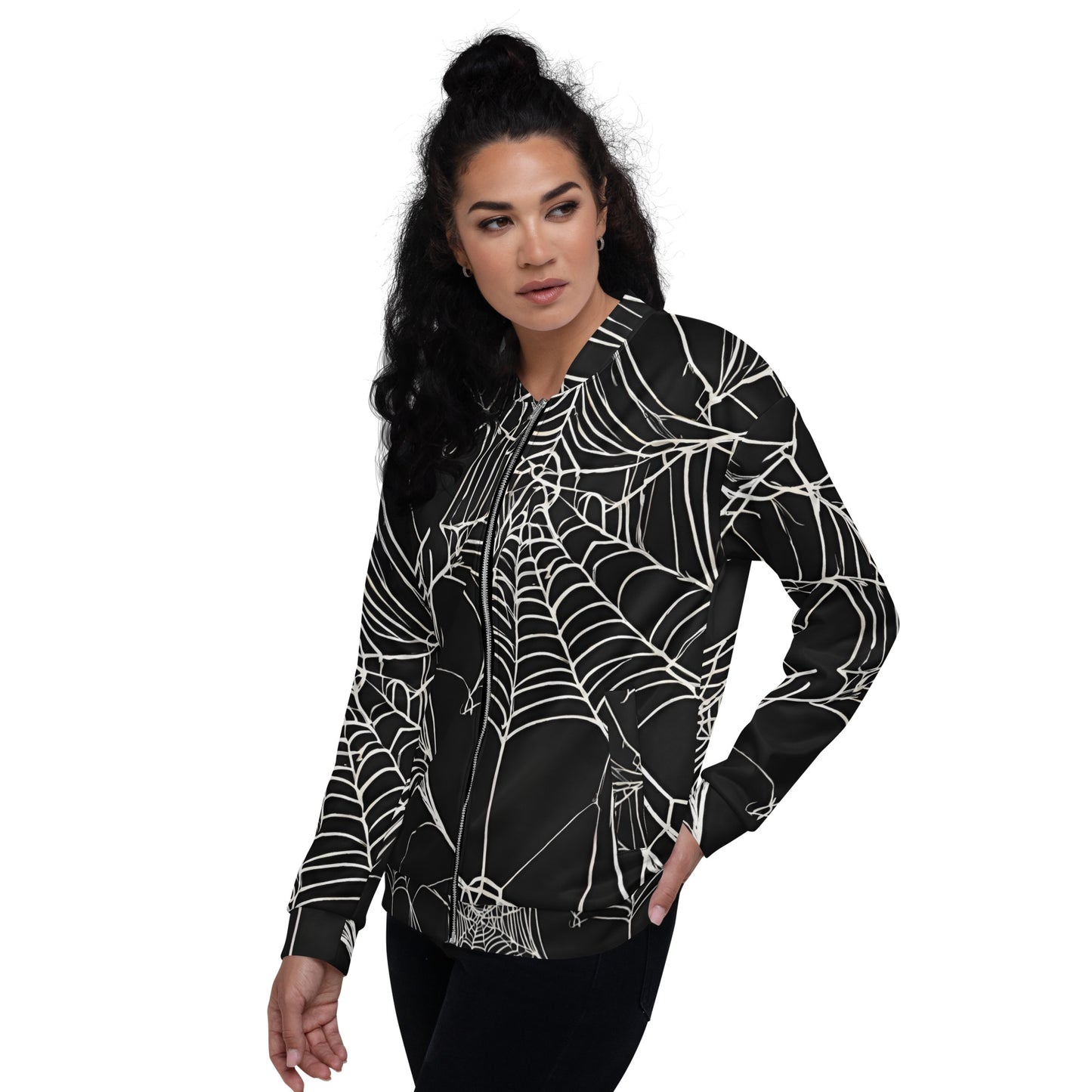 WEB OF LIES UNISEX BOMBER JACKET