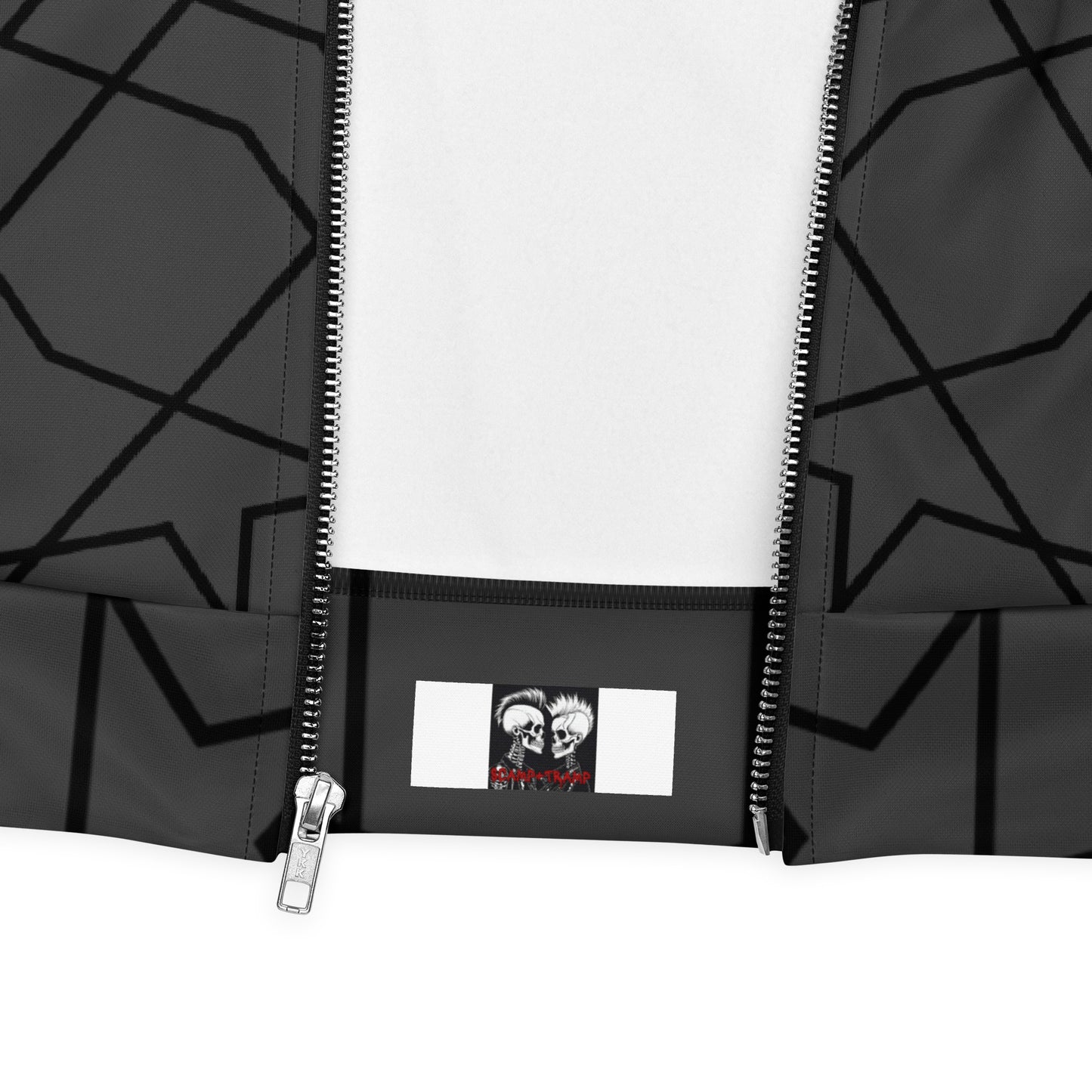 ABSTRACT GREY UNISEX BOMBER JACKET