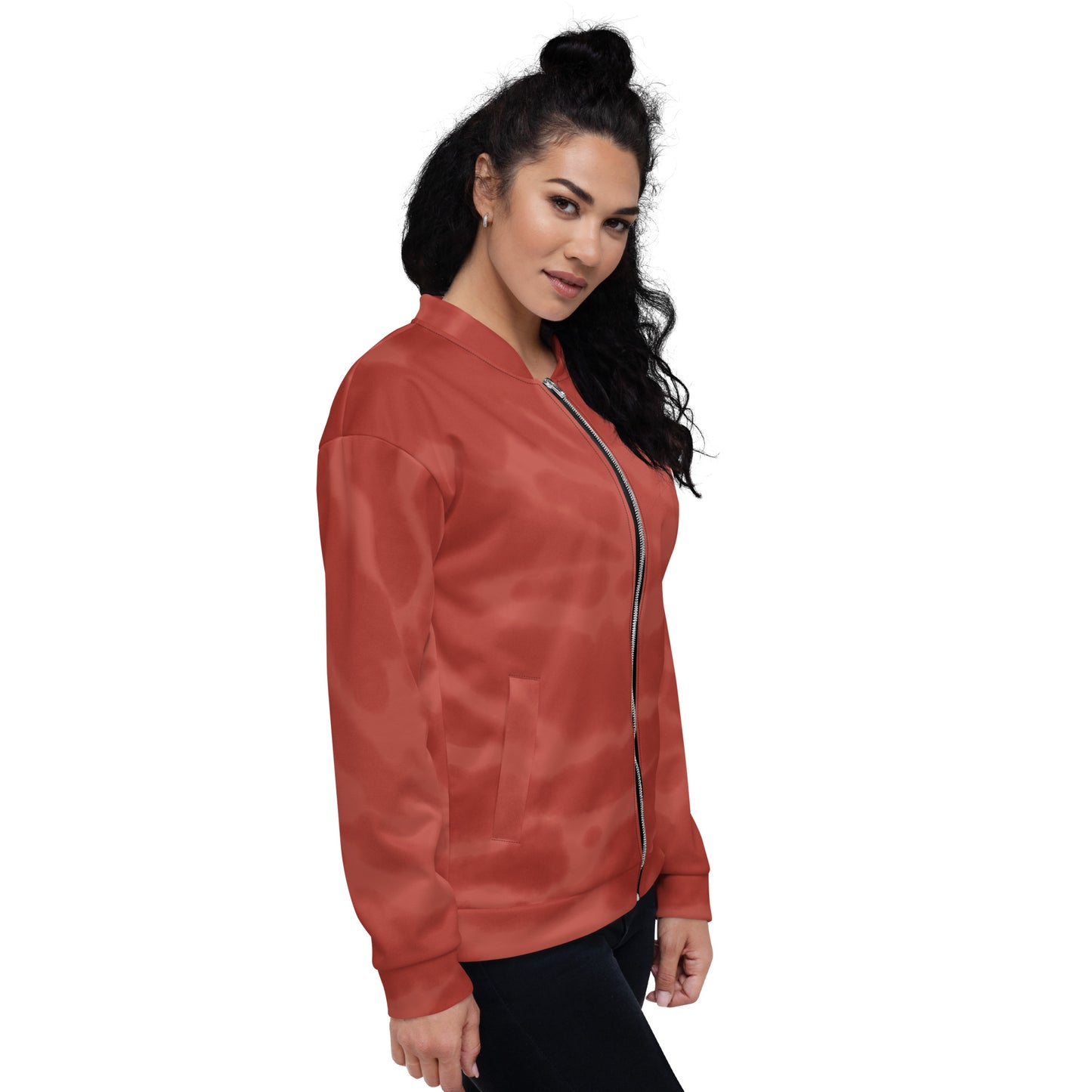 RED TIE DYE UNISEX BOMBER JACKET