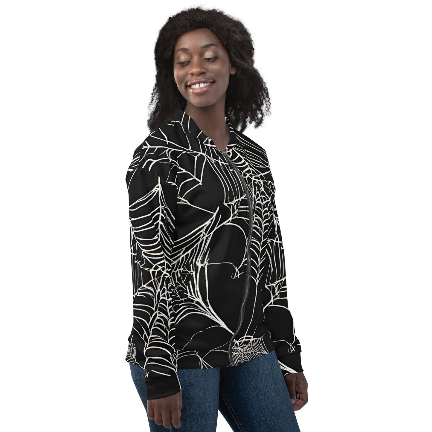 WEB OF LIES UNISEX BOMBER JACKET