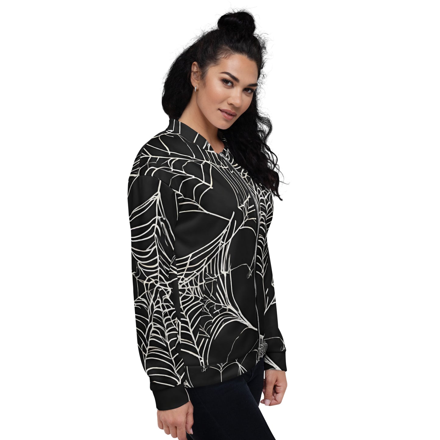 WEB OF LIES UNISEX BOMBER JACKET