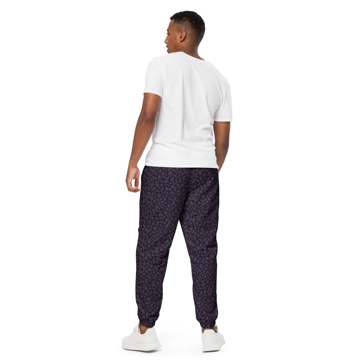 BLACK LEOPARD PRINT UNISEX TRACK PANTS