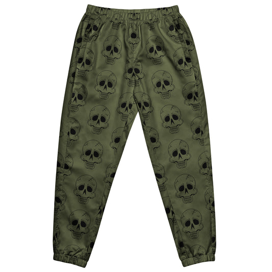 GREEN LAUGHING SKULL TRACK PANTS