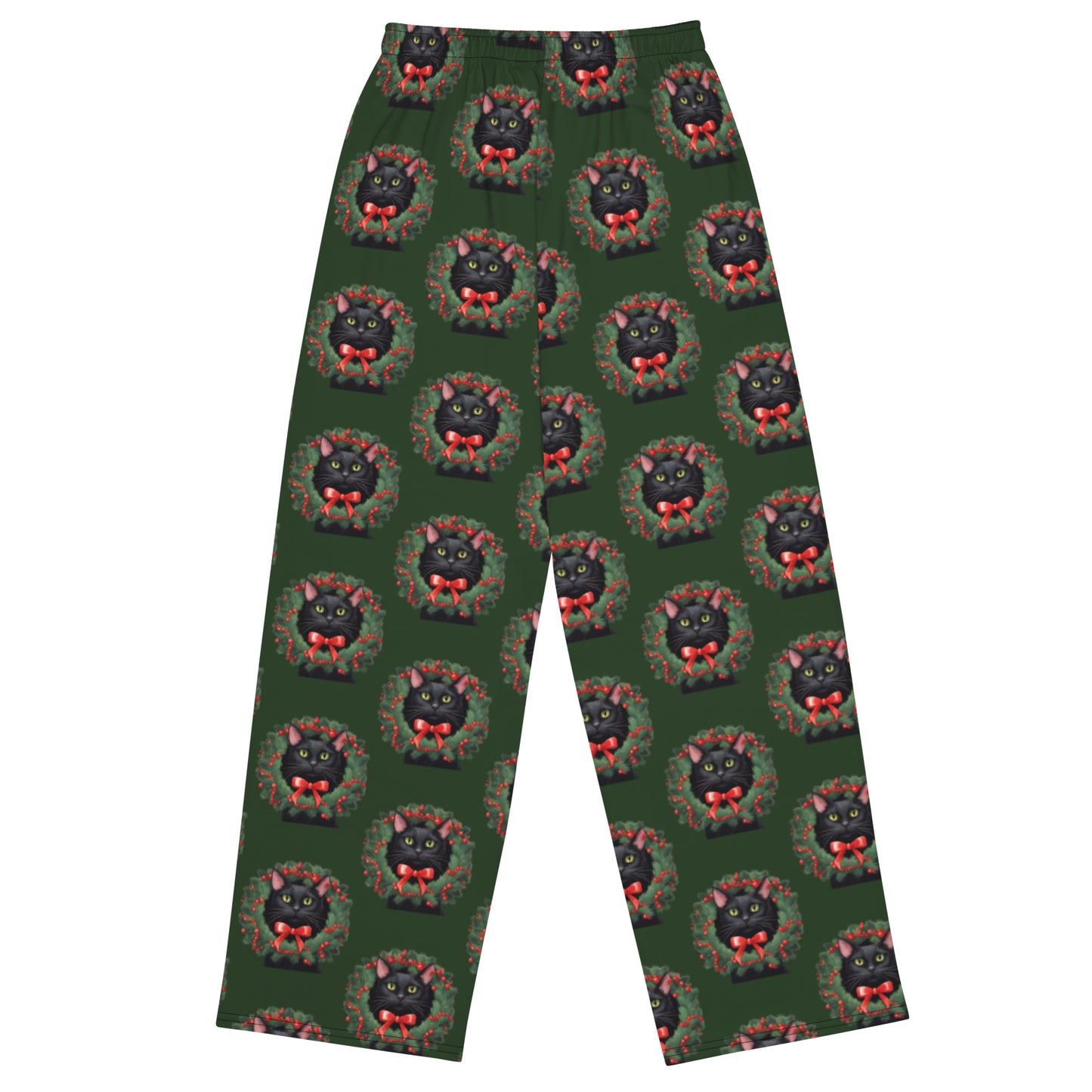 BLACK KITTY WREATH UNISEX LOUNGE PANTS